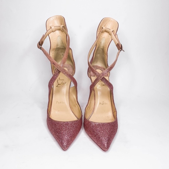 Christian Louboutin Marlenarock Size 36.5 100mm Heels in Glitter Pink. - Picture 3 of 12